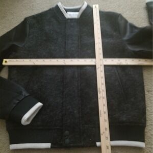 Goodfellow & Co Varsity Bomber Jacket Black Wool Ribbed‎ Trim Women S